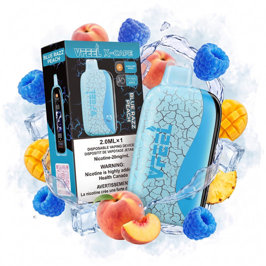 BLUE RAZZ PEACH ICE VFEEL X-CAPE disposable vape