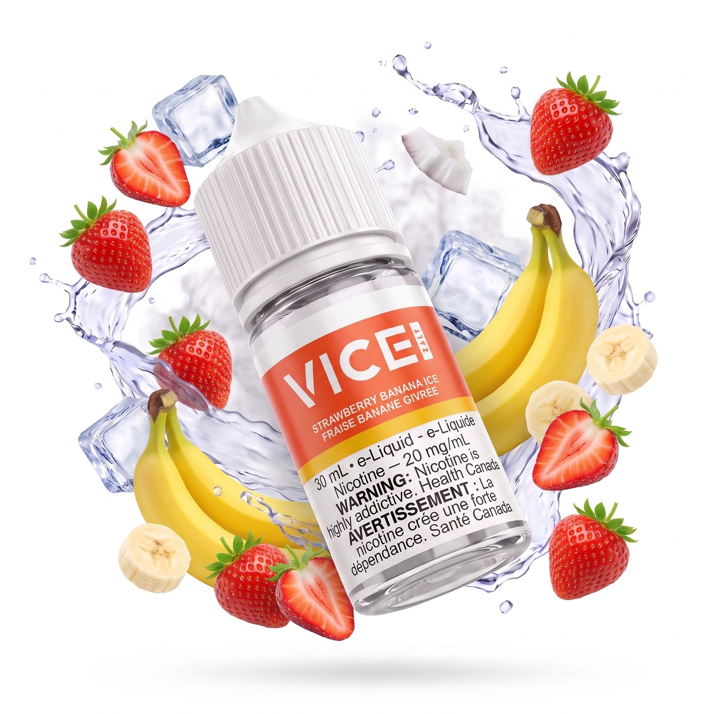 STRAWBERRY BANANA ICE VICE e-liquid bottle